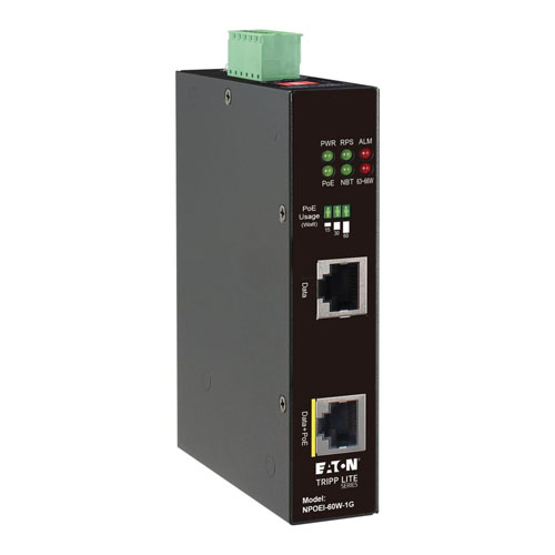 Tripp Lite NPOEI-60W-1G Industrial Gigabit PoE++ Injector | 60W 802.3bt | DIN Rail Mount | 1GbE