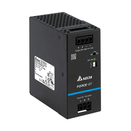 Delta DRF-48V480W1GBA Industrial DIN Rail Power Supply | 48V DC 480W 10A | Force-GT Series