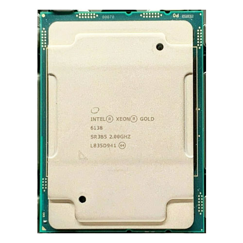 Intel Xeon Gold 6138 Server Processor | 20 Cores 40 Threads | 2.0 GHz Base | 3.7 GHz Turbo | LGA 3647 | 27.5MB Cache | 14nm Enterprise CPU