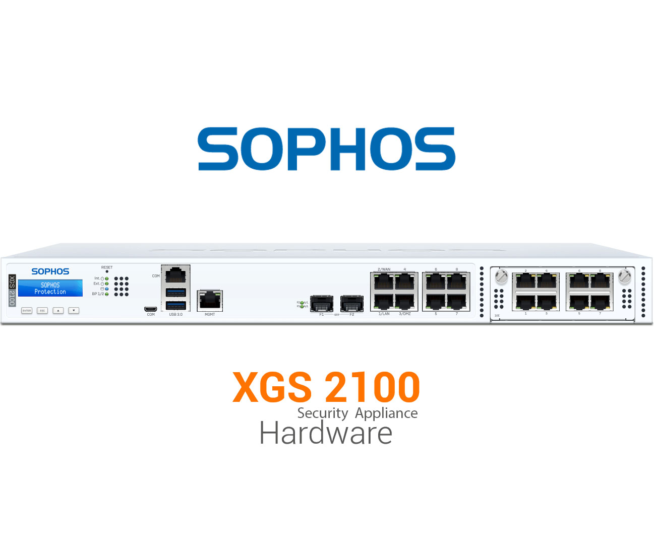 Sophos XGS 2100 Rev.1 Network Security Firewall Appliance | 1U Rackmount | 8-Port Gigabit + 2 SFP | Xstream Protection
