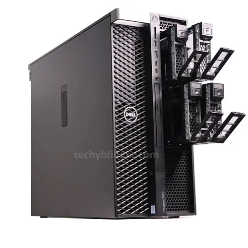 Dell precision 7820 front bays view